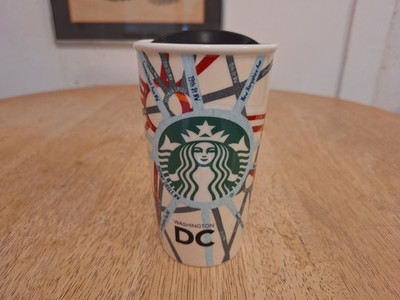 Starbucks 2015 Washington DC Road Map Ceramic Tumbler With Lid, 12 oz.
