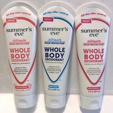 Summer's Eve Whole Body Deodorant Set - All 3 Scents - 3oz Each