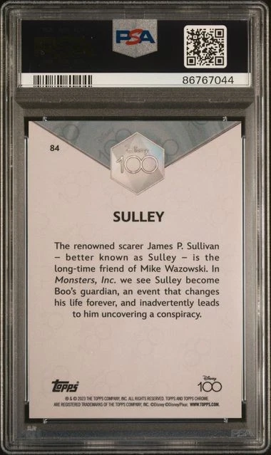 2023 Topps Disney 100 Chrome #84 Sulley Orange Wave /25 PSA 9 - Image 2 of 2