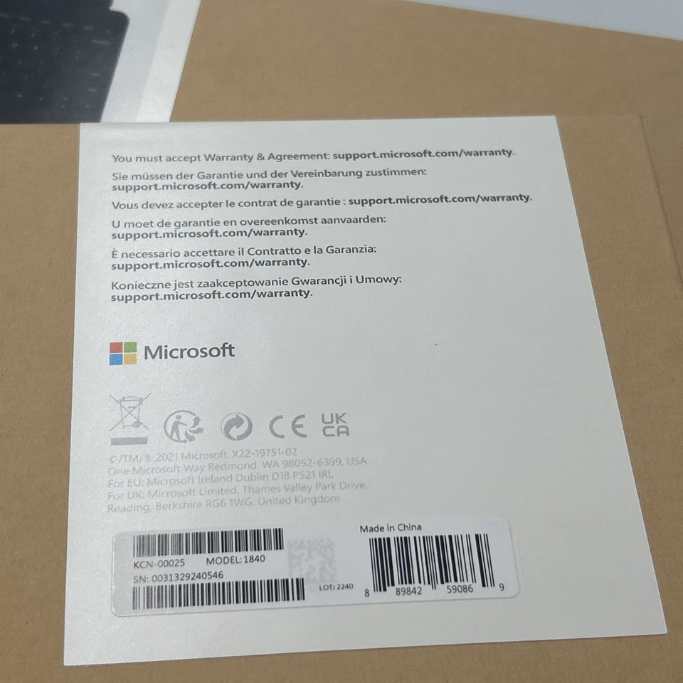 Microsoft Surface Go Type Cover Keyboard (Model 1840) - Black (Sealed) - Image 4 of 4