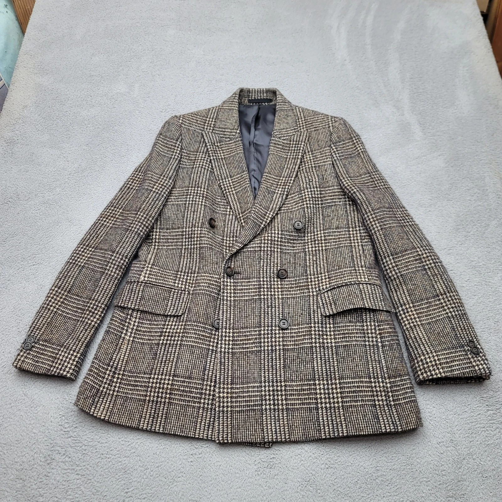Officine Generale Manon Jacket Blazer Mens Small ( 36"Waist) Houndstooth Wool image 3