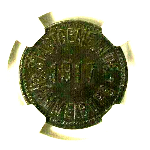 Germany 10 Pfennig 1917 NGC MS 61  UNC Iron Hammelburg  Lamb-184.2 Notgeld