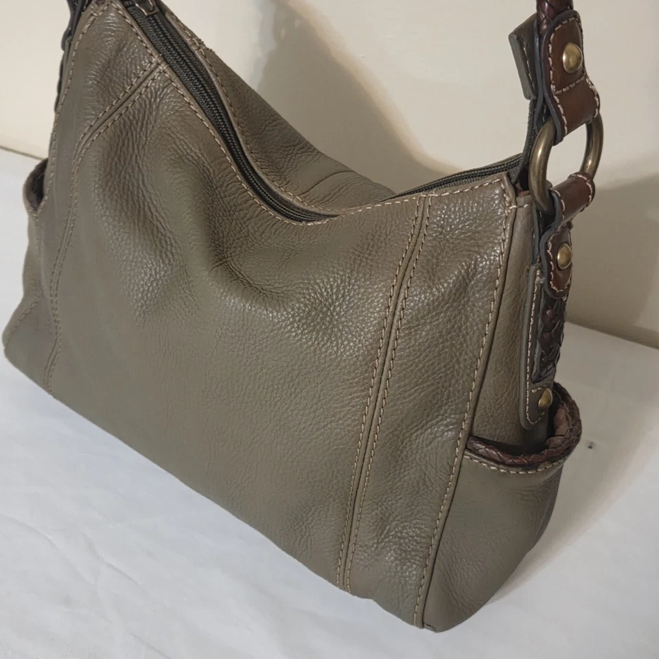 Fossil 75082 Bolso de Hombro Cuero Verde Oliva Trenzado Asa Única Estilo Hobo Foto 3 de 4