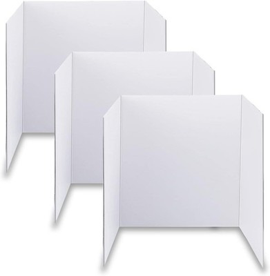 Trifold Poster Board 24 Inch White Corrugated Presentation Boards for Science