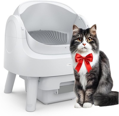 PetPivot selbstreinigende Katzentoilette mit Öffnung oben, groß, weiß