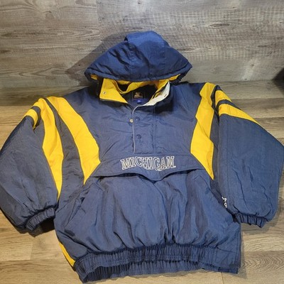 Vintage Starter University of Michigan Wolverines Hooded Winter Coat Pullover XL