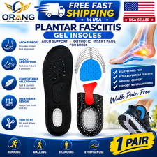 1 Pair Plantar Fasciitis Gel Insoles Arch Support Orthotic Insert Pads Shoes