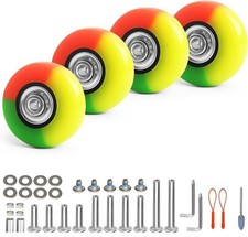 Luggage Wheel Replacement Kit, 4 Pieces 50mm-Colorful, Red, Yellow, Green