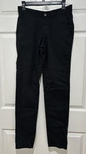 Ben Sherman Original Men's Slim Fit Stretch Chino Pants 28x32 Black Flat Front