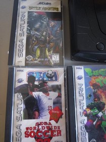 Sega Saturn Console and Game Lot of 9