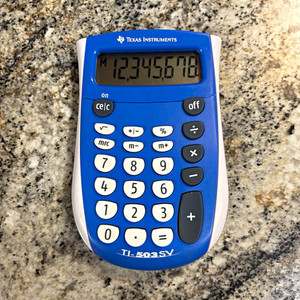 Texas Instruments TI-503SV Basic Handheld Calculator, LCD Display, Blue/White