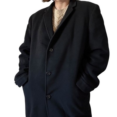 Vintage 1960s Pakasha 100% Pure Oriental Cashmere Black Trench