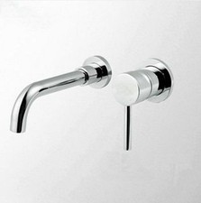 2PCS Chrome Bathroom Bathtub Faucet Wall Mounted Single Handle 2 Holes Mixer Tap