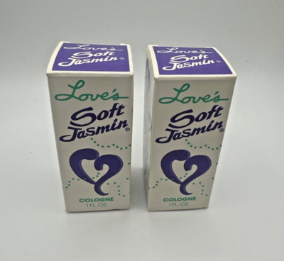 2X MEM Love's Soft Jasmin Cologne ~ 1 oz Splash Bottle New In Box