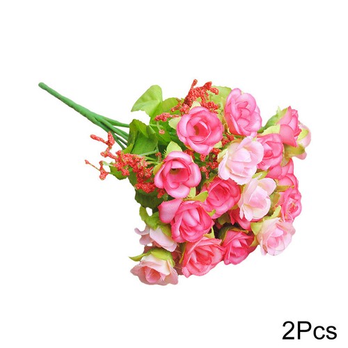 Simulated Rose Flower Fake Flower Bundle Plastic Bouquet Wedding Home Decoration - Picture 33 of 34