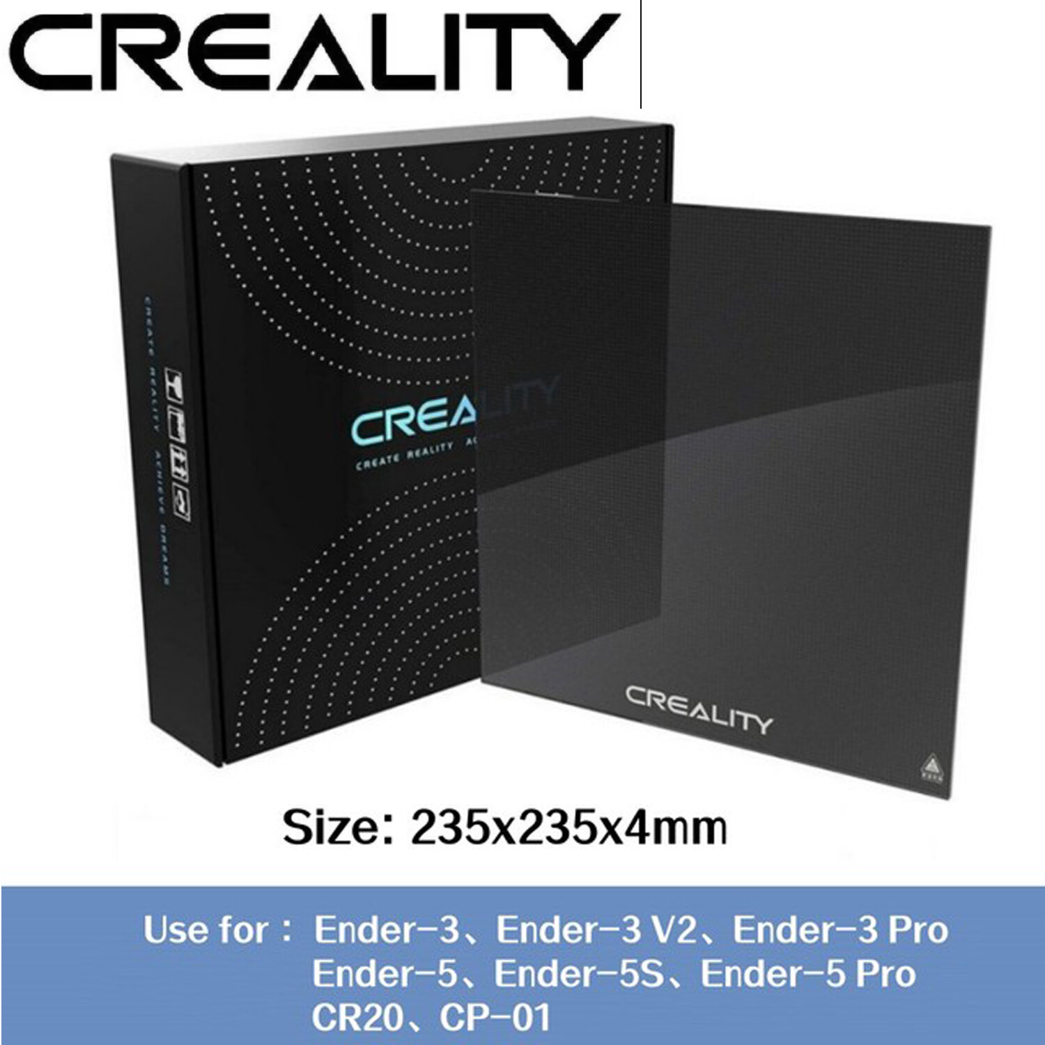 Creality Ender 3 Carborundum Glass Bed Platform Plate for Ender5 Pro