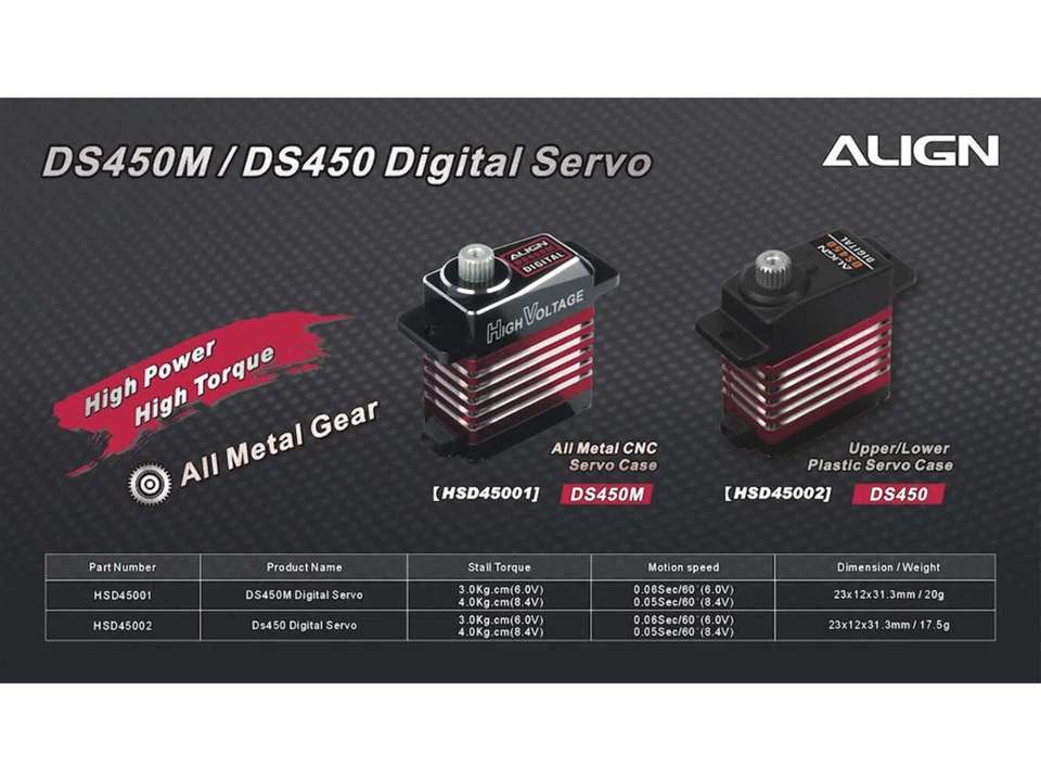 Align DS450 All Metal Gear Digital Servo (Cyclic) : HSD45002T - Image 3 of 3