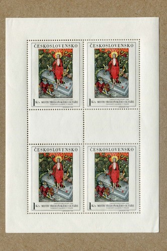 CZECHOSLOVAKIA MISTR TREBONSKEHO OLTARE. 1999 4X 1Kčs MNH, STAMPS SHEETLET - 第 1/2 張圖片