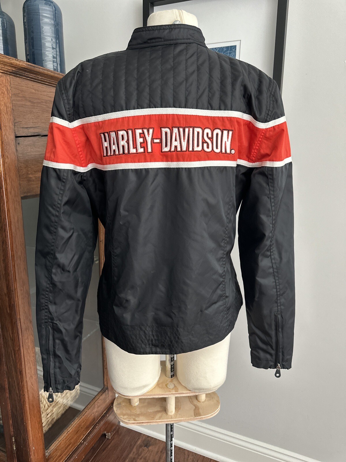 Harley-Davidson Motorcycle Jacket for Women (Size M) cotton Beige type Vintage Second Hand