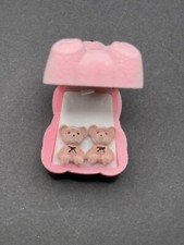 Plush Pink Teddy Bear Earrings