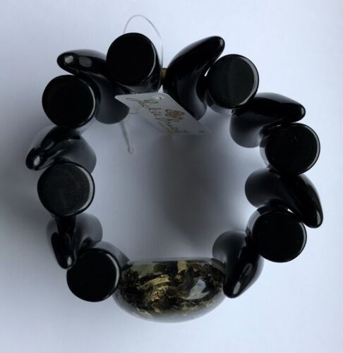 SOBRAL Signed JACKIE BRAZIL Rare Seaweed Riverstone Safari Tusk Bangle Bracelet - Picture 4 of 8