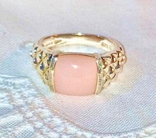 Sterling Silver Rose Quartz Ring Sculptured Graduated Band 925 Size 8