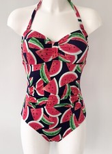 George Navy Melon Print Swimsuit UK 12