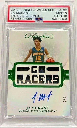 2019 Ja Morant Flawless Auto RC Team Logo GO RACERS PSA 9 #/5 SUPER RARE!
