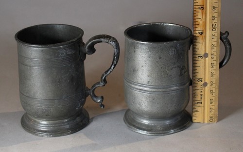 2 Mid-19th c. English 1/2 Pint Pewter Tankards (James Yakes & Board of Ipswich) - Picture 9 of 9