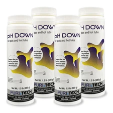 Puri Tech Spa pH Down 4 pack Lowers pH and Total Alkalinity Increasing Sanitizer