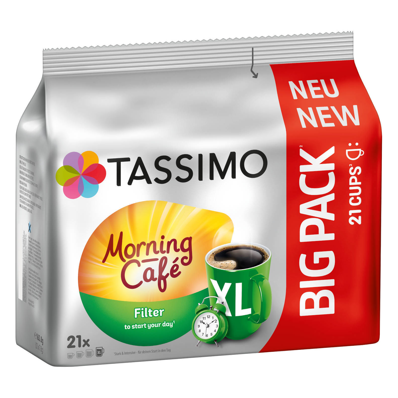 TASSIMO Kapseln T-Discs Morning Café XL Big Packs Mix-Paket Filter MildSmooth