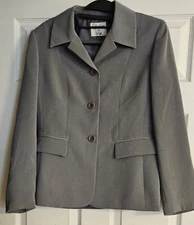 COLLECTIONS FOR LE SUIT Light Gray Lined Blazer Size 8 Pre-Owned EUC