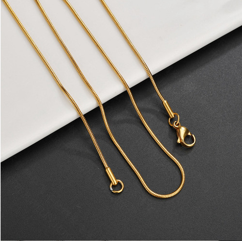 Gold Silver Plated Stainless Steel Ornament Men Women Round Snake Chain Necklace
