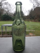 Half bottle blown glass seal Marquis Pomereu Aligre antique seal bottle