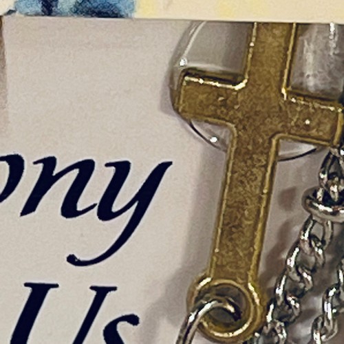 Pray for Us St Anthony Pendant Cross Necklace Gold tone Religious Prayer Card - Picture 4 of 7
