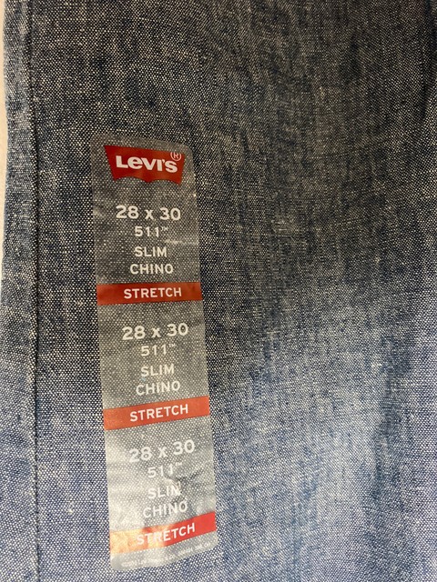 Leviâs 511 Blue Slim Fit Stretch Chino Pants Menâs Size 28X30 NWT | eBay