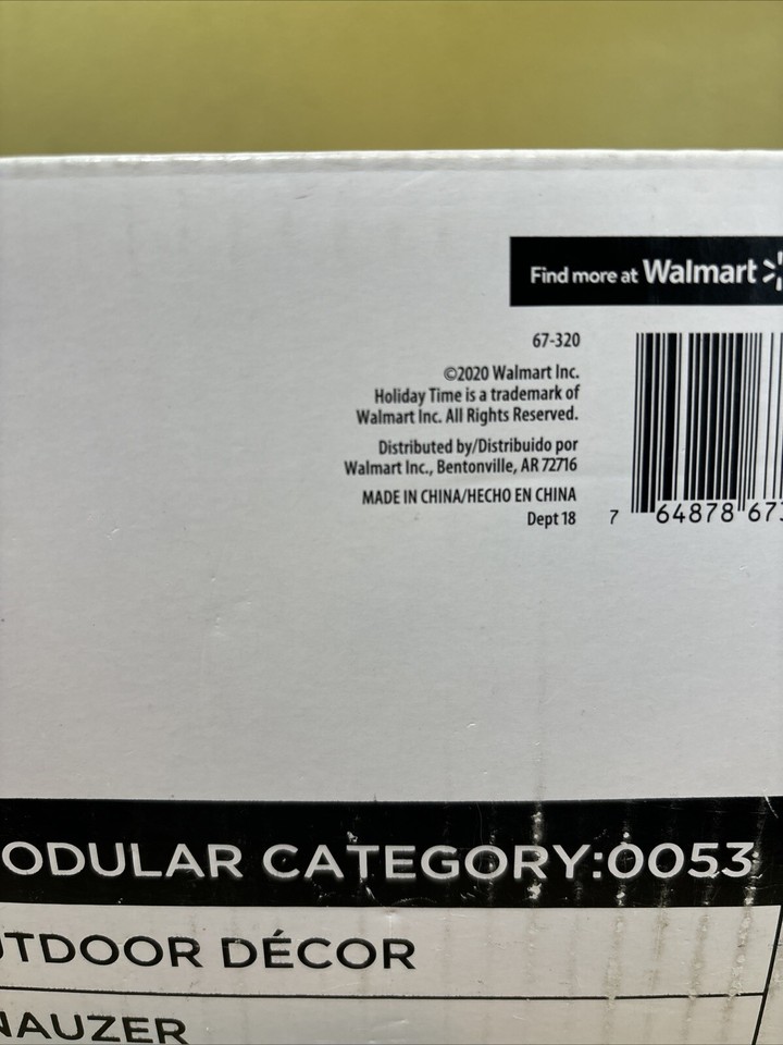 Christmas Light Up Schnauzer LED 23" Holiday Time Dog 2020 Indoor