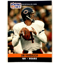 Jim Harbaugh 1990 Pro Set Rookie Card #452 NFL Chicago Bears. rookie card picture