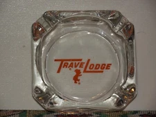 Vintage Travel Lodge Glass Ashtray
