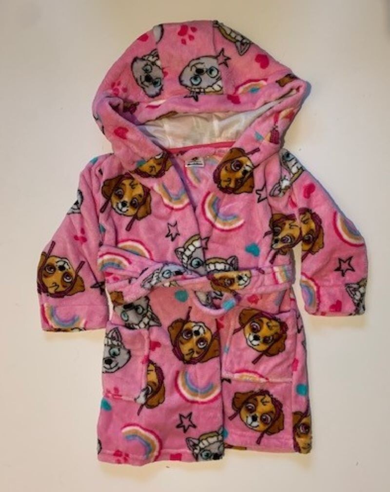 Girls Paw Patrol Dressing Gown Robe Soft Fleece Ages 18 Months to