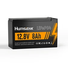 Humsienk 12V 8Ah LiFePO4 Lithium Battery Deep Cycle BMS For Fish Finder UPS Toys