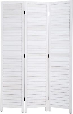 3 Panel Room Divider Wood Privacy Screen 5.75 Ft Indoor Folding Portable Screen