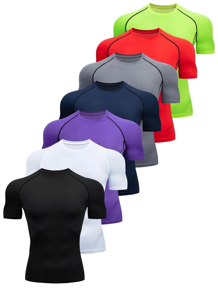 Top de compresión para hombre, transpirable que absorbe la humedad camiseta de entrenamiento regalo