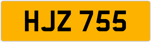 HJZ 755 H 3x3 DATELESS PRIVATE NUMBER PLATE HAN HANNAH HAZEL HARRY HARVE HOL HAZ
