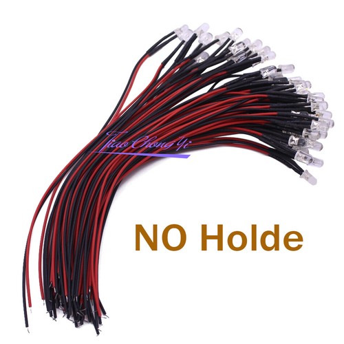 5mm DC 9V-12V LED Diode Light Clear 18cm Cable Pre-Wired With Plastic Holder - Picture 4 of 10
