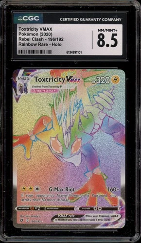 Pokemon Toxtricity VMAX Rebel Clash Secret Rare #196 CGC 8.5