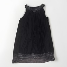 SL Fashion Sleeveless Black Dress Silver Woven Details 2X Plus Size Women's EUC