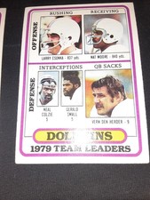 1980 Topps Larry Csonka Nat Moore Neal Colzie 76 Team Checklists Dolphins