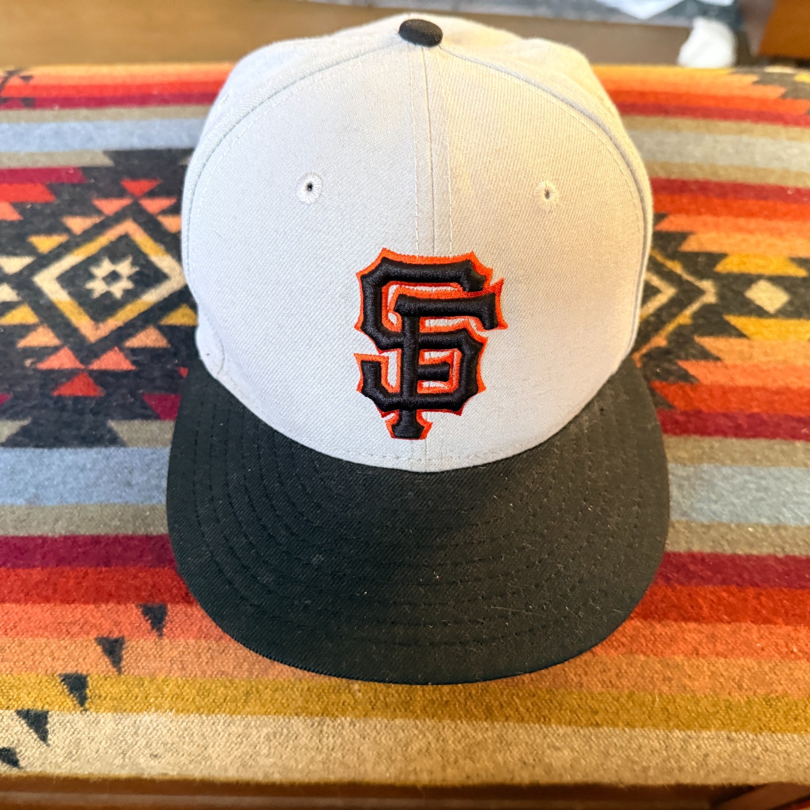 MLB San Francisco Giants Embroidered Wool Fitted Baseball Hat Khaki 7 1/4