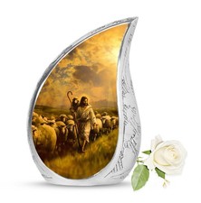 Brown Shepherd Memorial Large Urn For Adult Ashes Men  Women 10 Inch 